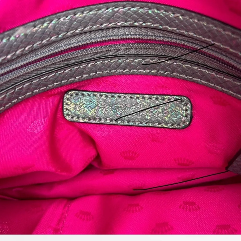 Juicy Couture Metallic Gray Snakeskin Pattern Handbag with Strap